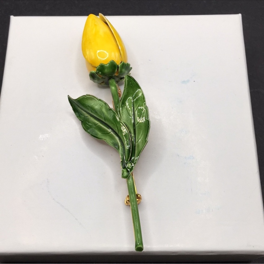 Original by Robert yellow tulip brooch